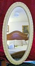 Mid-Century Modern Carolina Mirror Company Oval White Framed Mirror 45.5 x 23.5  - £276.92 GBP