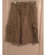 Urban Pipeline Boys Khaki Cargo Shorts Pockets Button Zip Size 18 - $30.07