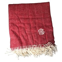 Lands Downunder Throw Red Made in Italy 52&quot;x57&quot; Monogram Blanket Cover NWT - £66.45 GBP