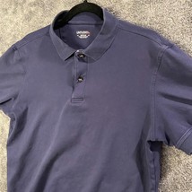 Untuckit Shirt Mens Medium Navy Blue Polo Regular Fit Casual No Tuck Cotton - $11.73