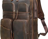 Full Grain Leather Backpack For Men, 17.3 Inch Travel Laptop Backpack Mu... - £211.65 GBP