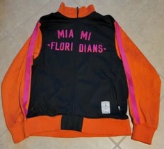  Reebok Miami Floridians  Hardwood Classics Jacket Black/Orange/Pink 3XL... - $77.60