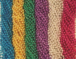 120 (10 Dozen) Mardi Gras Beads Carnival Parade Necklaces Lot Free Shipping - £26.10 GBP