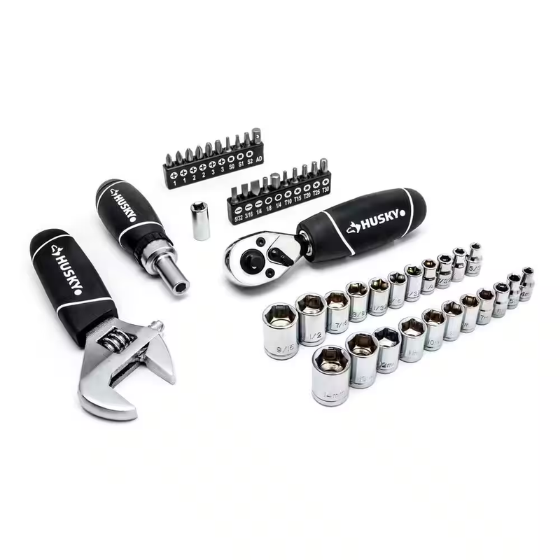 1/4 In. and 3/8 In. Stubby Ratchet and Socket Set (46-Piece) Item image 3