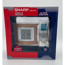 Sharp Tech Atomic LCD Desk Clock &amp; LCD Travel Alarm Clock SPC324SC New in Box - £19.37 GBP