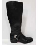 Via Spiga BLACK LEATHER Boot Silver Harness Knee High Zipper Riding Ride... - $169.00