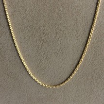 Women&#39;s Necklace 14k Yellow Gold Spiga Wheat Length 17.60 inch Width 1.18 mm - £307.19 GBP
