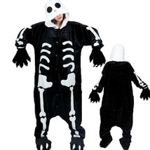 Adult Flannel Pajamas Animal Kigurumi Halloween Cosplay Costume Hooded Jumpsuit - £20.55 GBP