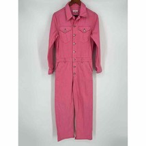 Ganni Denim Boilersuit Sz 34 (US 2) Pink 1805 Denim Long Sleeve Straight Leg - £156.67 GBP