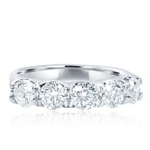 1.70 CT Round Cut 5 Stone U-Shape Prong Set Diamond Wedding Band 14k White Gold - £2,354.31 GBP