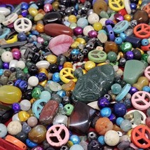 Lot of Gem Stone Beads for Jewelry Making Arts &amp; Crafts 1 lb Lot - £15.09 GBP