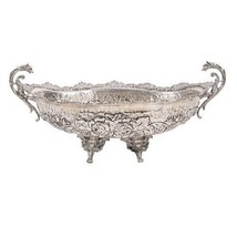 ANTIQUE 800 SILVER FOOTED DISH WITH HANDLES - $1,559.24