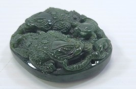 *C51) Three-legged Chinese Prosperity Toads Money Frogs Canadian Jade Pe... - $123.74