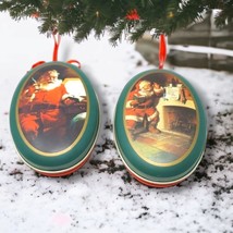 Lot of 2 Vintage 1990 Coca-Cola Collection Metal Tin Santa Claus Ornament - $62.59 MXN