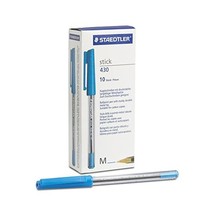 Staedtler Stick 430 M-3 Ballpoint Pen Medium - Blue (Box of 10)  - $9.00