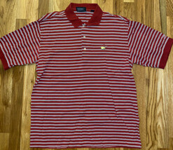 Masters Collection Striped Golf Polo Shirt Short Sleeve Red White Black Mens Med - £19.78 GBP