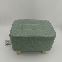 美家福家居 Indoor furniture Modern Linen Fabric Ottoman with Wooden Legs, Green - $28.99