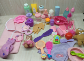 Baby doll bottles bowls feeding accessory lot 50 pc cups dishes brush fo... - £23.36 GBP