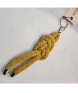Nautical Figure 8 Knotted Rope Keyring Key Chain Bag Charm Mustard Yellow - £11.67 GBP