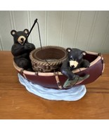 Yankee Candle Tealight Lodge Boat Candle Holder Fishing Bears Black Bears - £10.11 GBP