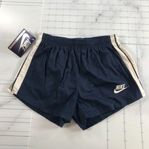 Vintage Nike Running Shorts Boys Medium Navy Blue White Stripes Mid Thigh - £59.51 GBP