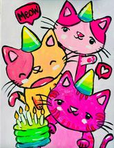 Birthday Hello Kitty Cats Painting Kit - Paint Your Own - Canvas Paintin... - $38.00