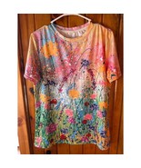 Floral woman&#39;s shortsleeve shirt size Large - $475.17 MXN