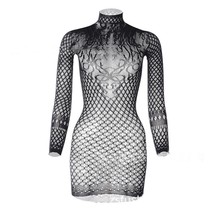  Women Fishnet Halter Backless Dress Low Cut Tight Pencil Cute Dress Mini Dress  - £40.69 GBP