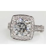 3.05 carat Round Brilliant Diamond 14k White Gold Engagement Ring GIA Ce... - $965,190.81 MXN