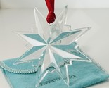 Tiffany Crystal Snowflake Star Christmas Tree Holiday Ornament with Red ... - $389.00