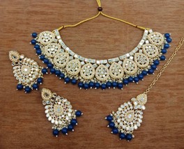 Gold Plated Kundan Islamic Ramdan Necklace Earrings Jewellry Set Joharibazar B - £31.96 GBP