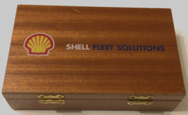 $19.99 Shell Fleet Solutions Promotion Stud Poker Chips Cards Dice Box V... - £18.67 GBP