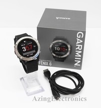 Garmin Fenix 6 Multisport GPS Watch Silver with Black Band  - £239.05 GBP