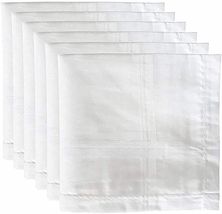White Men&#39;s Pocket Handkerchiefs Hanky 100% Cotton, Pack of 12, XXL King Size - £18.90 GBP