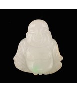 *Tiny 3/4 Inch Hand Carved White Jade Flat Buddha Figurine - $24.99