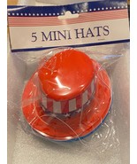 1 Pack of 5 Plastic Mini USA Hats w/Elastic Straps *NEW/Sealed* BT3 - $7.99