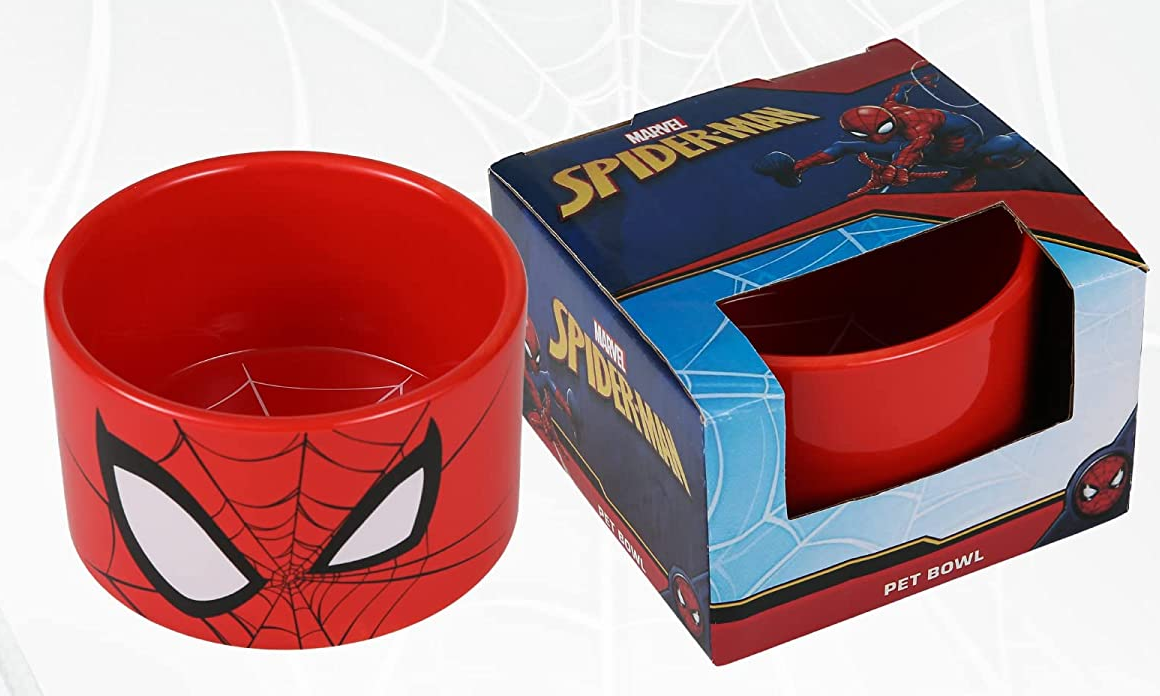 NEW Marvel Spiderman Ceramic Pet Dog Bowl 3.5 cups (28 oz.) capacity red... - $12.50