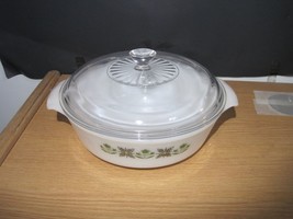 VINTAGE Fire King Anchor Hocking Casserole dish MEADOW GREEN 1 1/2 qt W/... - $29.70