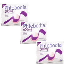 3 PACK Phlebodia 600 Mg, 30Tab Heavy Legs, Venous Insufficiency, Hemorrhoids - £58.79 GBP