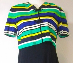 Karin Stevens Women&#39;s Multicolored Striped Navy fitted Dress size 10 - TCF - £35.97 GBP