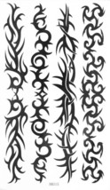 MapofBeauty Cool Black Lines Temporary Waterproof Tattoos Body Art Stick... - $5.50