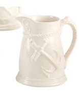 Two's Company Anchors Away Pitcher /vase Crackle Finish - $24.74