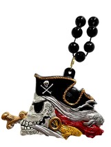 Ghastly Pirate Skull Gasparilla Fish Black Red Mardi Gras Necklace Bead Beads - £4.66 GBP