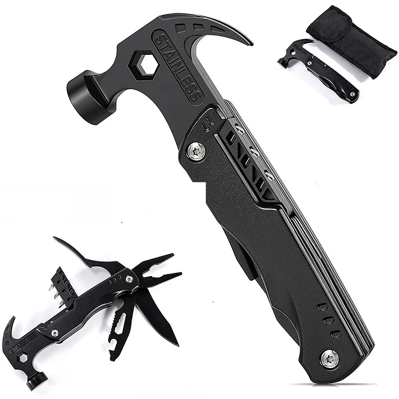 Multifunctional Pliers Multitool Claw Hammer Stainless Steel Tool Outdoor - £9.29 GBP+