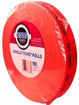 Red ADMIT ONE 2000 single Numbered rOLL TICKETS admission CoinTainer Coi... - £15.06 GBP