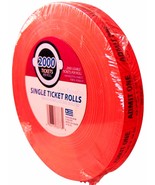 Red ADMIT ONE 2000 single Numbered rOLL TICKETS admission CoinTainer Coi... - £15.15 GBP