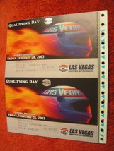 Qualifying Day Las Vegas Motor Speedway 2-28-2003 Nascar 2 Ticket Stubs Attached - £4.62 GBP