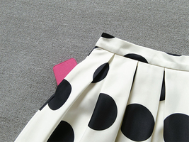 White A-Line Polka Dot Midi Skirt Outfit Women Custom Plus Size Party Skirt image 6