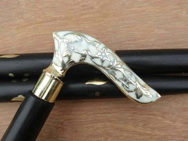 Antique Style Solid Brass Victorian Handle Designer Wooden Walking Canes Stick - £27.32 GBP