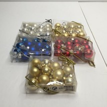 IKEA Mini Christmas Ornament Balls Gold Blue Red Silver Tree Holiday Dec... - £27.48 GBP